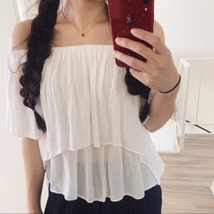 White off shoulder top